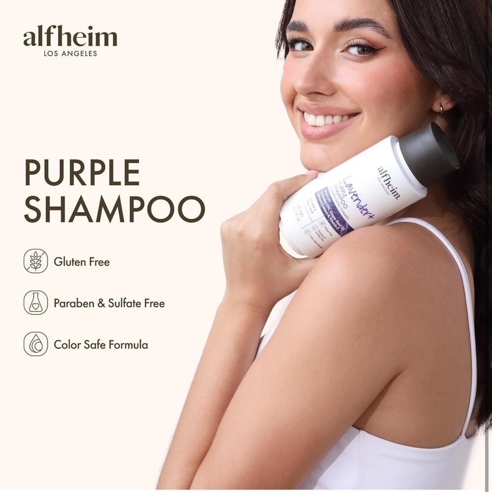 Lavender PURPLE Shampoo Removes Yellow and Brassy Tone, Deeply Moisturiz…​​​​ - Picture 2 of 6